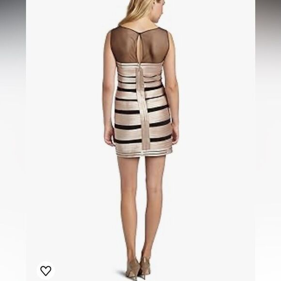 NWT BCBGMAXAZRIA Champagne Cocktail Ribbon Dress - Picture 3 of 16